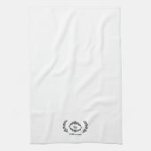 Eleganter Name des Botanischen Laurel Custom Monog Geschirrtuch (Vertikal)