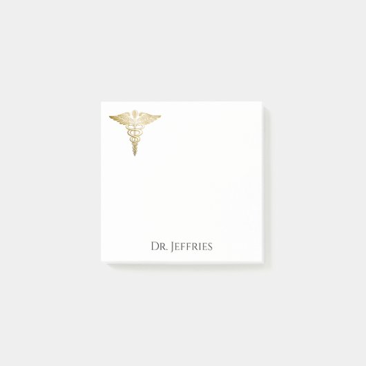 Eleganter Name des Doctor Monogrammes Post-it Klebezettel (Vorderseite)