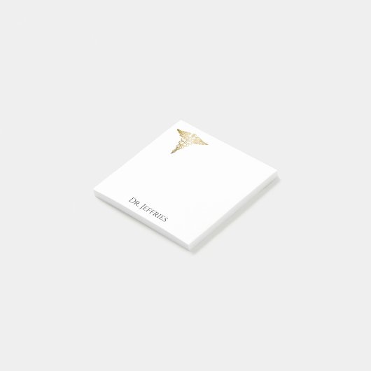 Eleganter Name des Doctor Monogrammes Post-it Klebezettel (angewinkelt)