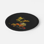 Eleganter Name des Erntedanks "Noch Leben" im Herb Pappteller (Schrägansicht)