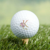 Eleganter Name des Floral Gold Pink, benutzerdefin Golfball (Insitu T-Shirt)