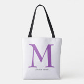 Eleganter Name des Lila Monogramms Tasche (Rückseite)