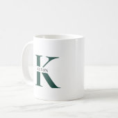 Eleganter Name des Minimalistischen Monogramms Kaffeetasse (Vorderseite Links)