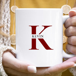 Eleganter Name des Minimalistischen Monogramms Kaffeetasse