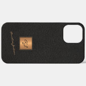 Eleganter Name des mit Monogramm, schwarzen Golds Case-Mate iPhone Hülle (Rückseite / Rechts)