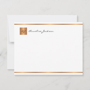 Eleganter Name des modernen Skripts Gold Monogramm Mitteilungskarte