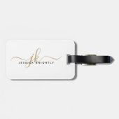 Eleganter Name des Monogrammes Gepäckanhänger (Rückseite horizontal)