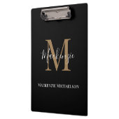 Eleganter Name des Personalisierten Monogrammes Klemmbrett (Links)