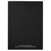 Eleganter Name des Personalisierten Monogrammes Klemmbrett (Rückseite)