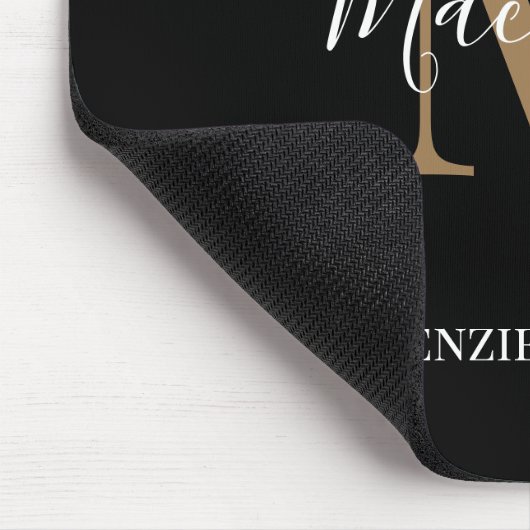 Eleganter Name des Personalisierten Monogrammes Mousepad (Ecke)