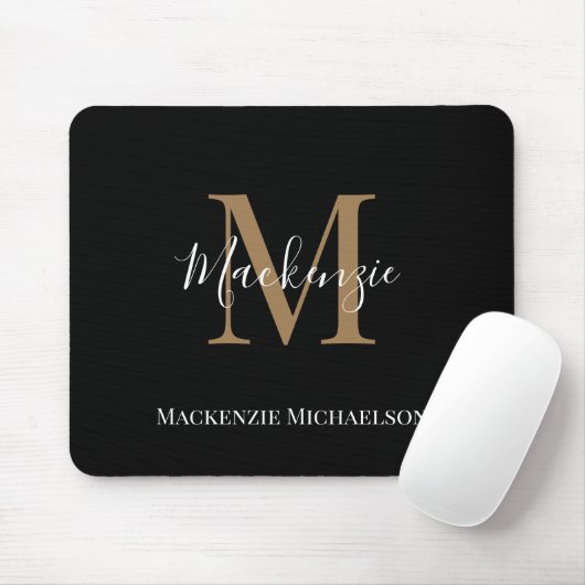 Eleganter Name des Personalisierten Monogrammes Mousepad (Mit Mouse)