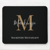 Eleganter Name des Personalisierten Monogrammes Mousepad (Vorne)