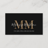 Eleganter Name des Personalisierten Monogrammes Visitenkarte (Vorderseite)