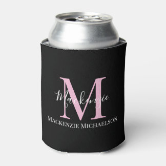 Eleganter Name des Personalisierten Monogramms in Dosenkühler