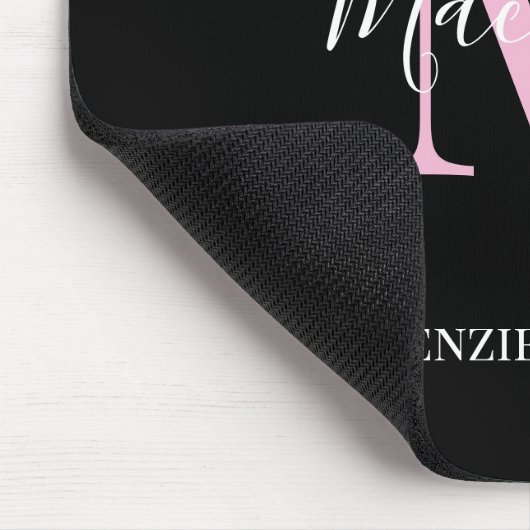 Eleganter Name des Personalisierten Monogramms in  Mousepad (Ecke)