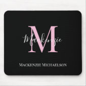 Eleganter Name des Personalisierten Monogramms in  Mousepad (Vorne)