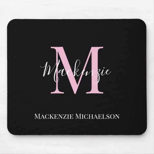 Eleganter Name des Personalisierten Monogramms in  Mousepad (Vorne)