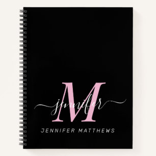 Eleganter Name des Personalisierten Monogramms in  Notizblock