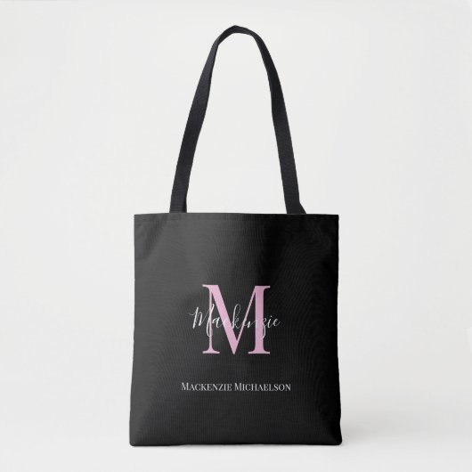 Eleganter Name des Personalisierten Monogramms in Tasche (Vorderseite)