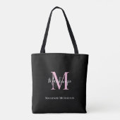 Eleganter Name des Personalisierten Monogramms in Tasche (Rückseite)