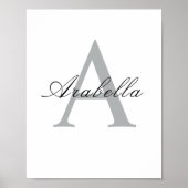 Eleganter Name des Personalisierten Monogramms Poster (Vorne)