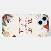 Eleganter Name des roten Monogramms Case-Mate iPhone Hülle (Rückseite (Horizontal))