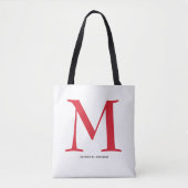 Eleganter Name des roten Monogramms Tasche (Vorderseite)