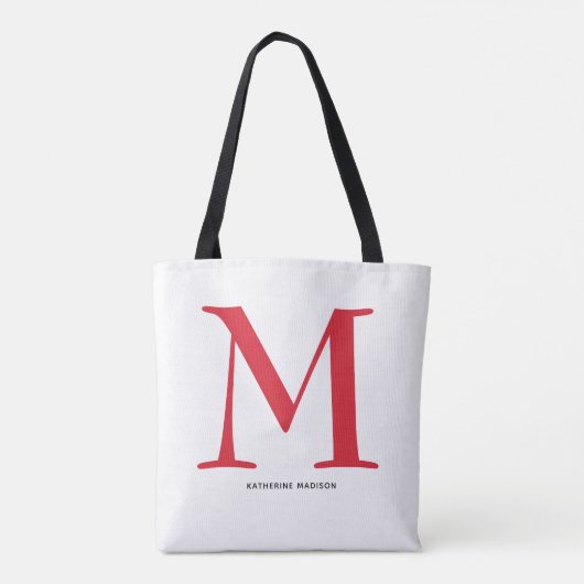 Eleganter Name des roten Monogramms Tasche (Rückseite)