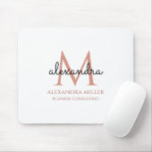 Eleganter Name des Schwarz-Schwarz-Monogramms Mousepad (Mit Mouse)