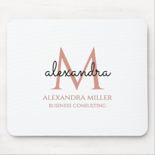 Eleganter Name des Schwarz-Schwarz-Monogramms Mousepad