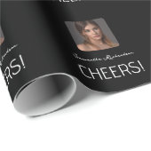 Eleganter Name des schwarzen Fotos Geschenkpapier (Rolleneckpunkt)