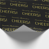 Eleganter Name des Schwarzen Goldenen Skripts Geschenkpapier (Ecke)