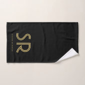 Eleganter Name des schwarzen Goldmonogramms  Badhandtuch Set (Handtuch)