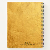 Eleganter Name des Schwarzen Monogramms Notizblock (Rückseite)