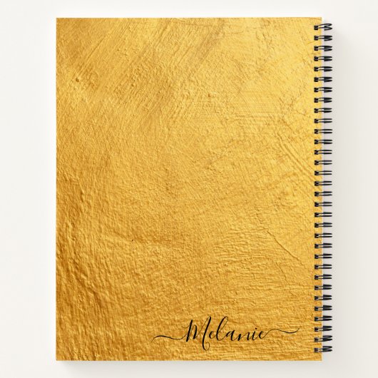 Eleganter Name des Schwarzen Monogramms Notizblock (Rückseite)