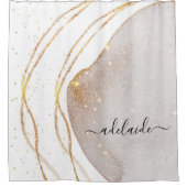 Eleganter Name des Signature-Skripts für das White Duschvorhang (Vorderseite)