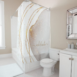 Eleganter Name des Signature-Skripts für das White Duschvorhang