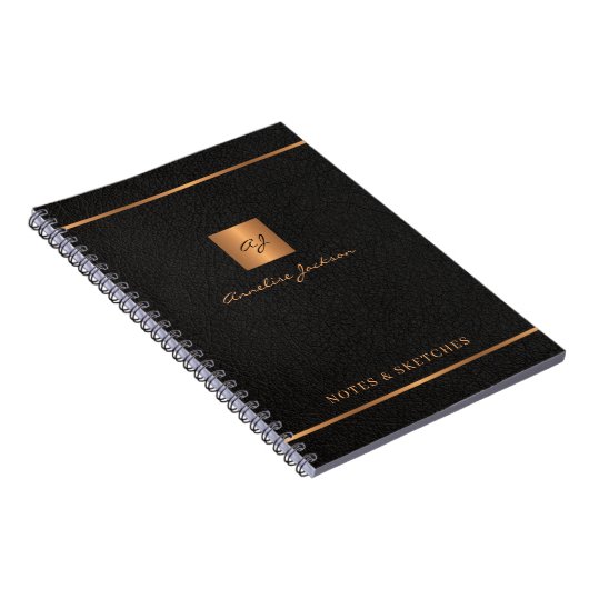 Eleganter Name des Skripts Monogramm personalisier Notizblock (Rechte Seite)