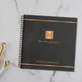 Eleganter Name des Skripts Monogramm personalisier Notizblock