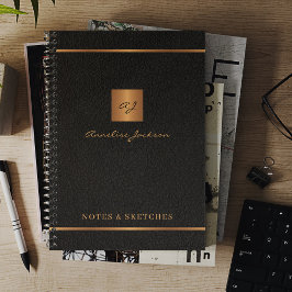 Eleganter Name des Skripts Monogramm personalisier Notizblock