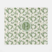 Eleganter Name des weißen Magnolia-Monogramms Fleecedecke (Vorderseite (Horizontal))