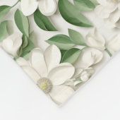Eleganter Name des weißen Magnolia-Monogramms Fleecedecke (Ecke)