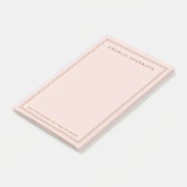 Eleganter Name Doppelgrenzenlicht rot Rosa Post-it Klebezettel (angewinkelt)