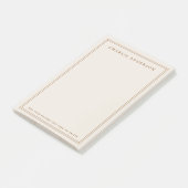 Eleganter Name doppelter Rand hellbraun Post-it Klebezettel (angewinkelt)