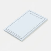 Eleganter Name doppelter Rand helles staubiges Bla Post-it Klebezettel (angewinkelt)