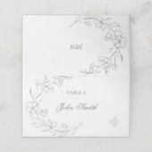 Eleganter Name Food Card Platzkarte (Außenseite Aufgefaltet)