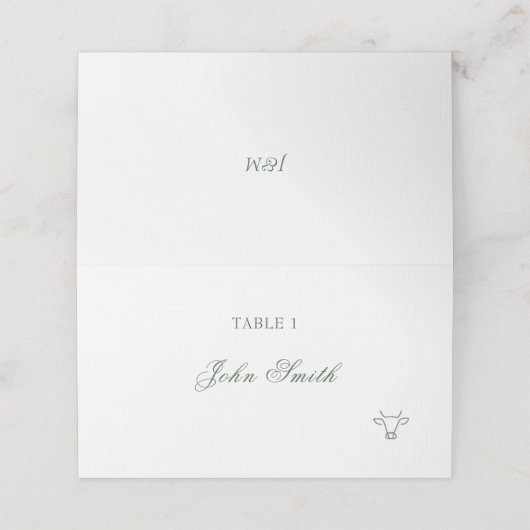 Eleganter Name Food Card Platzkarte (Außenseite Aufgefaltet)
