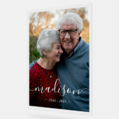 Eleganter Name Foto Memorial Keepake Acrylschild (Winkel)