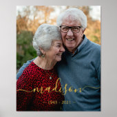 Eleganter Name Foto Memorial Keepake Foliendrucke (Vorderseite)