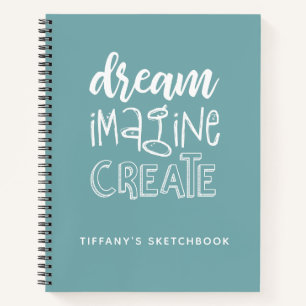 Eleganter Name für das Aquamarine Sketchbook Monog Notizblock